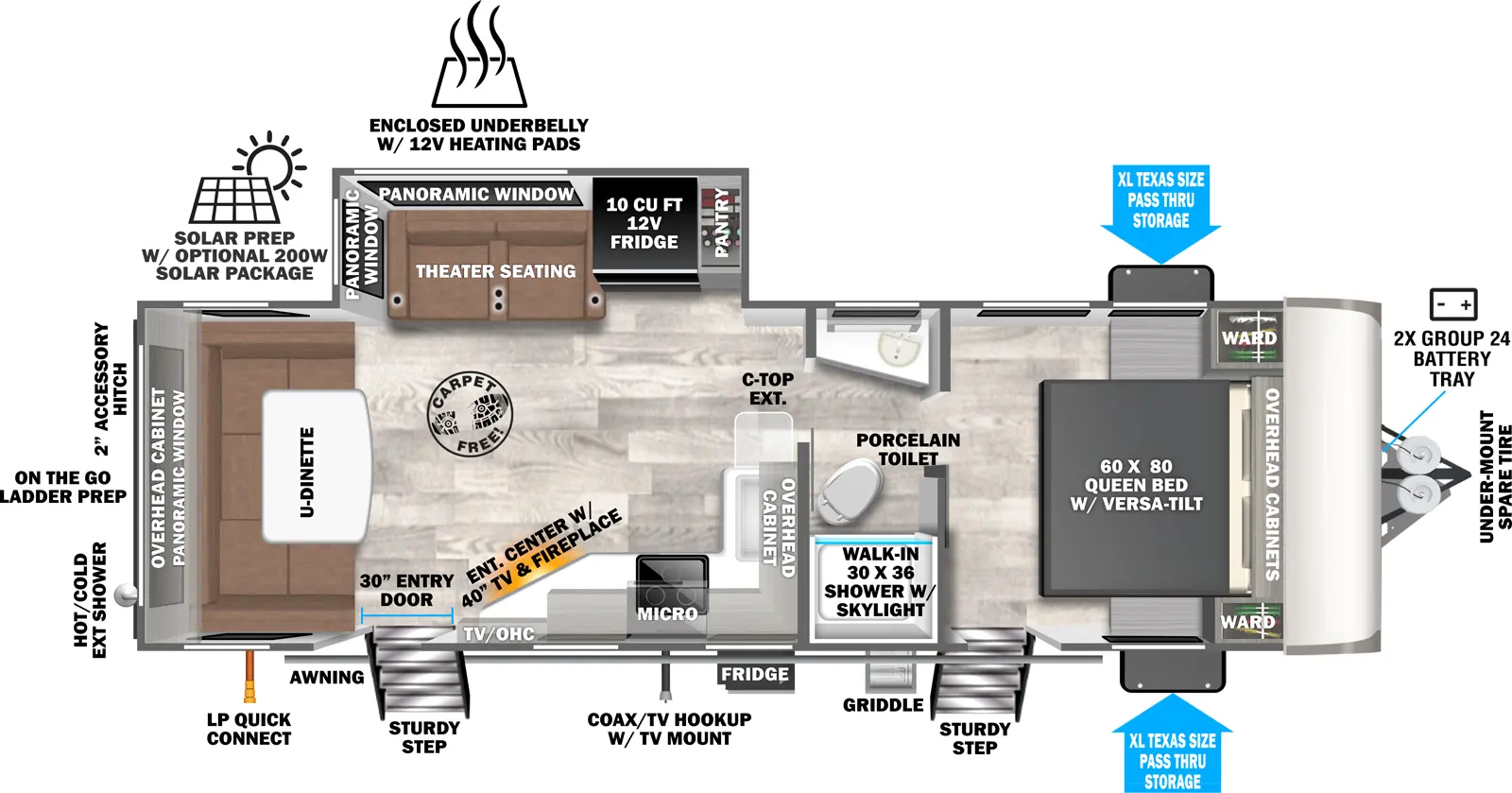 Heritage Glen Travel Trailers 24RDHL Floorplan